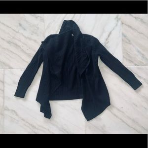 Black Knit Open Cardigan Sweater Extra Small